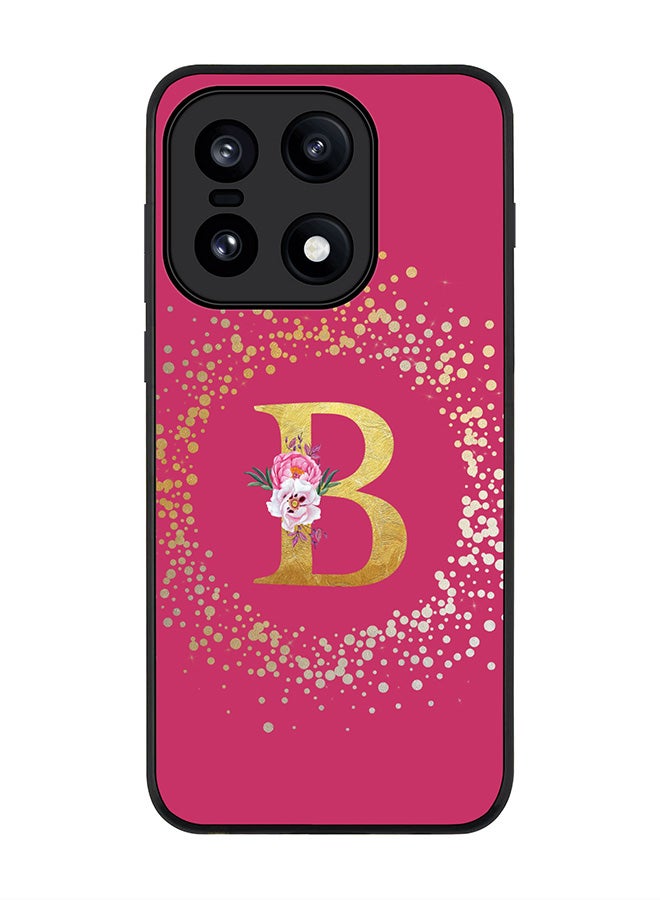 For OnePlus 15 Case,Slim fit Camera Protection, Shockproof Thin Phone cover  - Custom Monogram Floral - B ( Deep Pink )